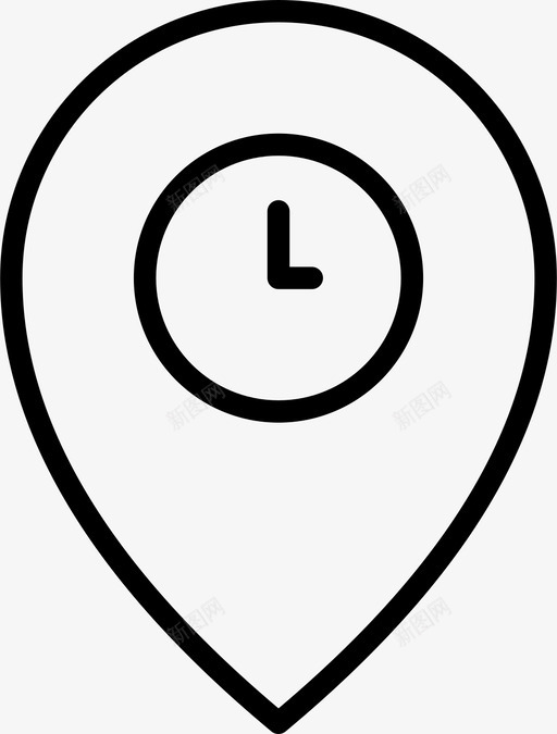 时间时钟地图图标svg_新图网 https://ixintu.com pin 位置精简 地图 时钟 时间 等待