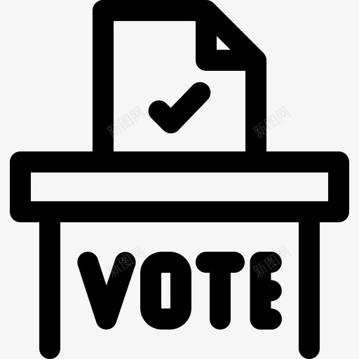 投票箱投票选举14直线图标svg_新图网 https://ixintu.com 投票 投票箱 直线 选举