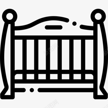 婴儿床婴儿淋浴16线性图标图标