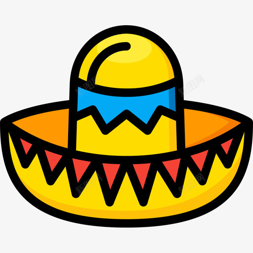 墨西哥帽帽子5线颜色图标svg_新图网 https://ixintu.com 墨西哥 帽子 颜色