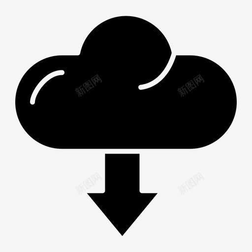 云箭头向下图标svg_新图网 https://ixintu.com 下载 云 向下 用户体验 箭头