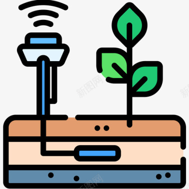 智能农场智能农场5线性颜色图标图标