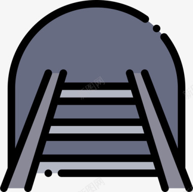 隧道火车站2线颜色图标图标