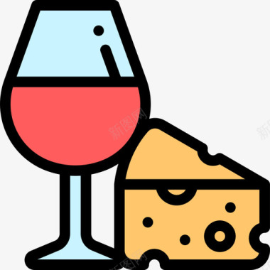 葡萄酒葡萄酒3线性颜色图标图标