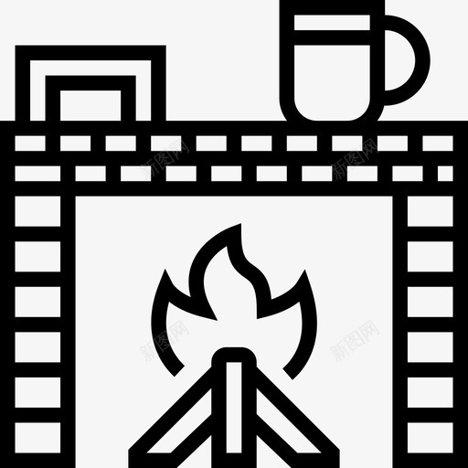 壁炉家庭装饰21线性图标svg_新图网 https://ixintu.com 壁炉 家庭装饰 线性
