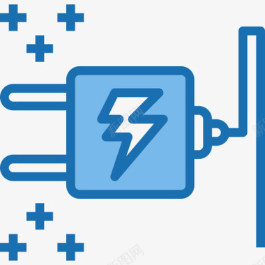 插头电源3蓝色图标图标