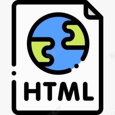 Html文件internet和技术7线性颜色图标图标