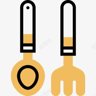 叉子玩具17黄影图标图标