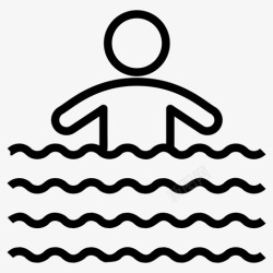 婴儿游泳池游泳自由泳冲浪图标高清图片