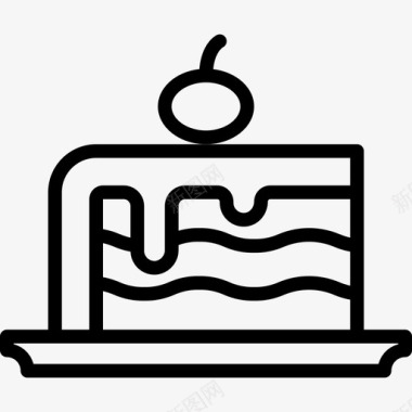 蛋糕片庆祝派对直系图标图标