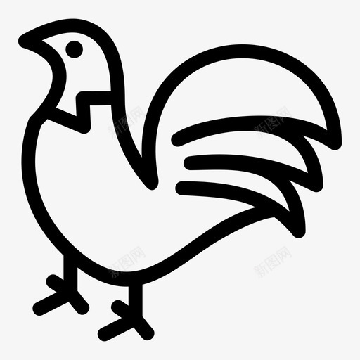 鸡肉农场农场动物图标svg_新图网 https://ixintu.com 公鸡 农场 动物 家禽 母鸡 鸡肉