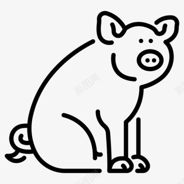 猪农场食品图标图标