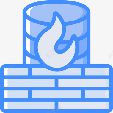 服务器网络安全17蓝色图标图标