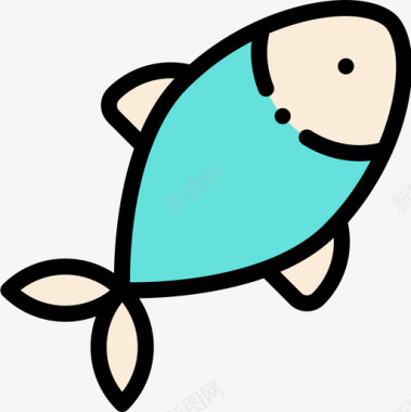 鱼美食19线形颜色图标图标