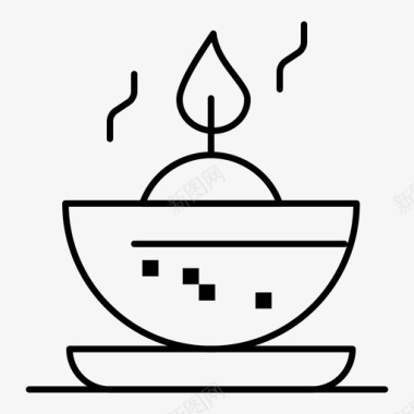 碗蜡烛碗里的蜡烛图标图标