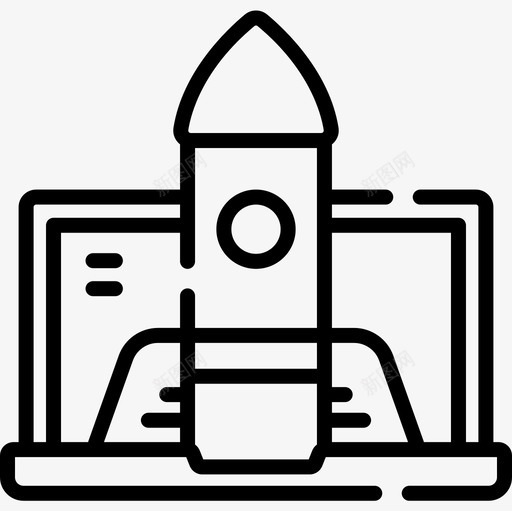 火箭营销101直线型图标svg_新图网 https://ixintu.com 火箭 直线 线型 营销