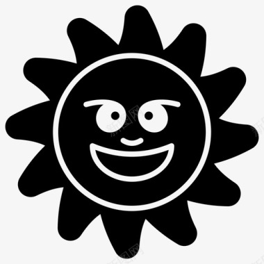 快乐阳光表情符号情感图标图标