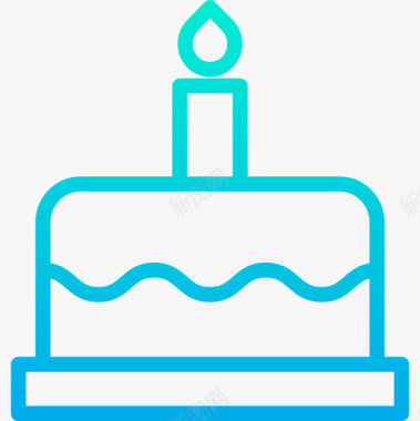 生日蛋糕新年44梯度图标图标