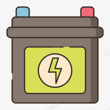 电池汽车服务31线性颜色图标图标