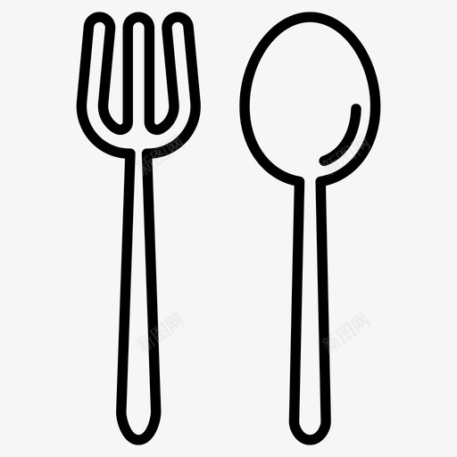 叉子和勺子厨房用具餐具图标svg_新图网 https://ixintu.com 五彩 勺子 厨房用具 叉子 图标 纸屑 线图 餐具