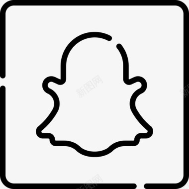 Snapchat徽标社交媒体徽标线条线性图标图标