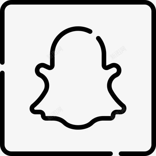 Snapchat徽标社交媒体徽标线条线性图标svg_新图网 https://ixintu.com Snapchat 媒体 徽标 社交 线性 线条