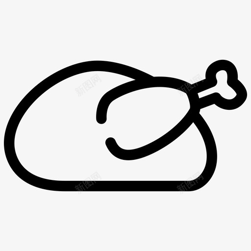 鸡肉食物肉图标svg_新图网 https://ixintu.com 感恩节 火鸡 肉 食物 鸡肉