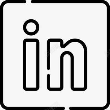 Linkedin徽标社交媒体徽标行线性图标图标