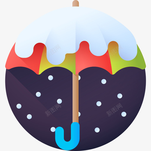 雨伞圣诞城14彩色图标svg_新图网 https://ixintu.com 圣诞 彩色 雨伞