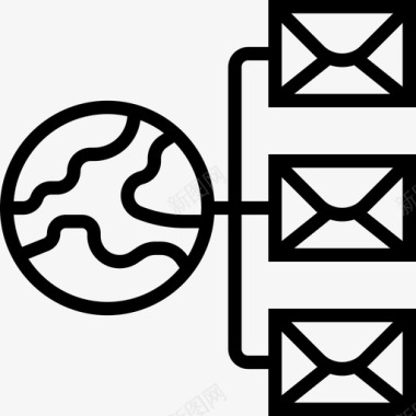 网络邮政要素线性图标图标