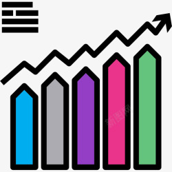 图表10个利润图表10线性颜色图标高清图片
