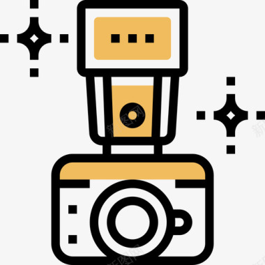 单反相机相机及配件7黄色阴影图标图标