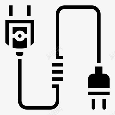 交流电源线电缆连接器图标图标