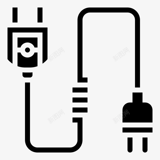 交流电源线电缆连接器图标svg_新图网 https://ixintu.com 交流 交流电 电源线 电缆 类型 连接器