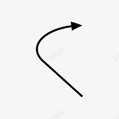 箭头弯曲曲线图标图标