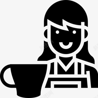 咖啡师咖啡58字形图标图标