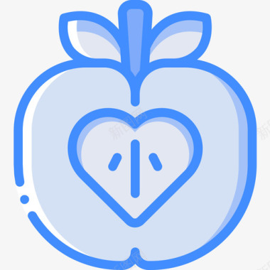 苹果饮食和营养5蓝色图标图标