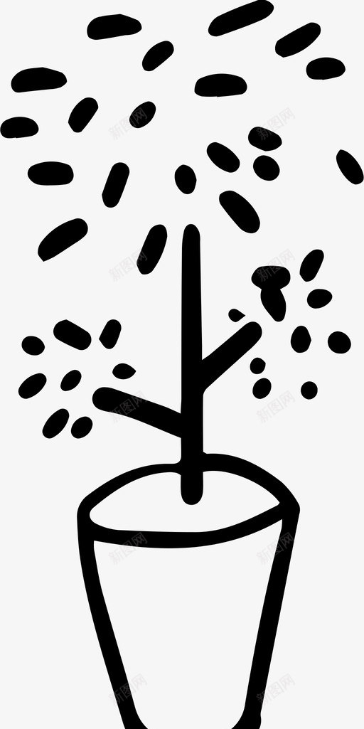 树盆盆景卡通图标svg_新图网 https://ixintu.com 卡通 室内 树盆 植物 盆景