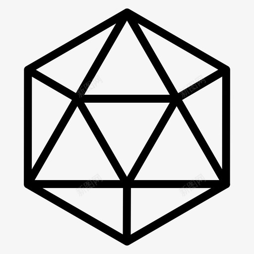 二十面体几何体形状图标svg_新图网 https://ixintu.com 二十面体 几何体 形状