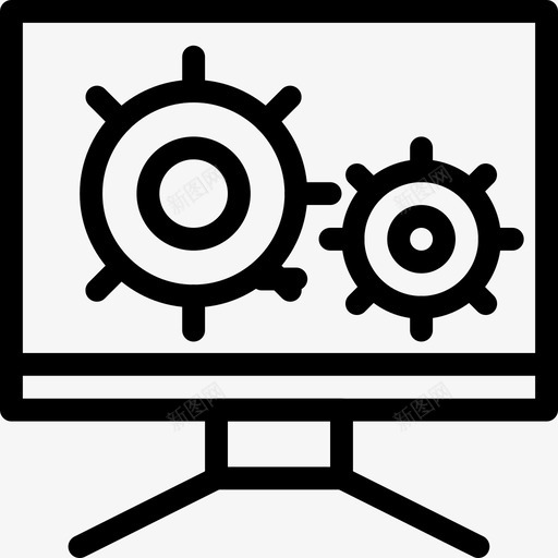 显示器媒体播放器图标svg_新图网 https://ixintu.com 媒体 工具 播放器 显示器 设置