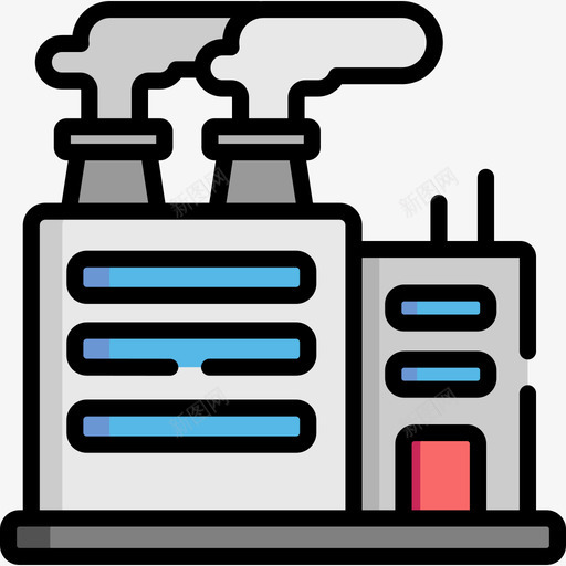 工厂工厂34线颜色图标svg_新图网 https://ixintu.com 工厂 颜色