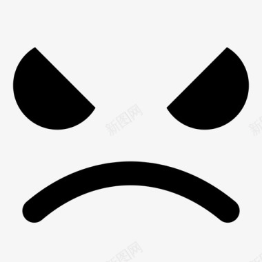 悲伤的脸愤怒情绪图标图标