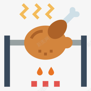烤肉食物140扁平图标图标