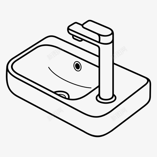 洗手盆浴室水管图标svg_新图网 https://ixintu.com 水管 水龙头 洗手盆 浴室