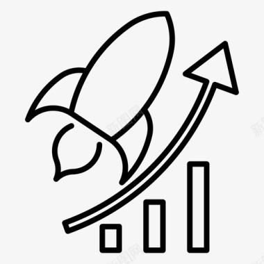 增长经济火箭式增长图标图标