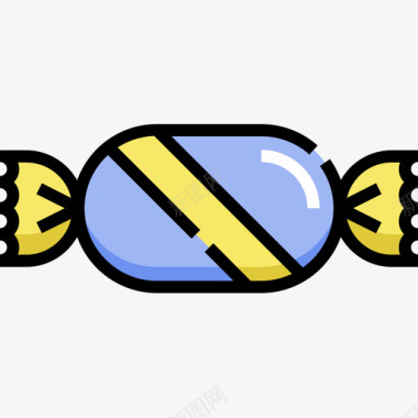 糖果甜糖果线性颜色图标图标