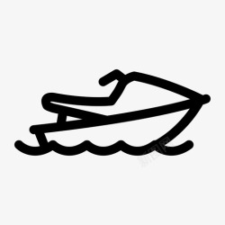 海上摩托艇摩托艇海上航运图标高清图片