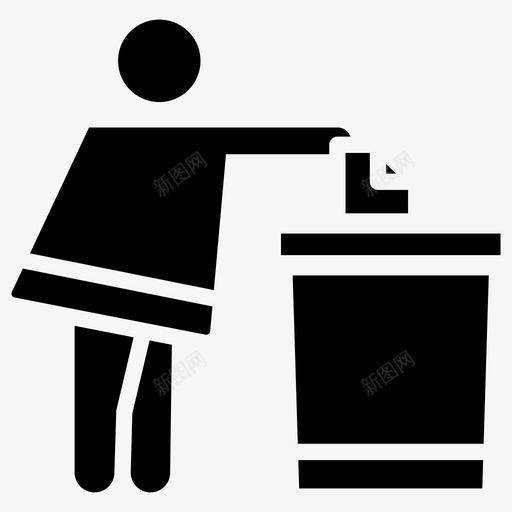 扔垃圾垃圾箱环境清洁图标svg_新图网 https://ixintu.com 垃圾箱 扔垃圾 扔车库 环境清洁 零垃圾字形图标