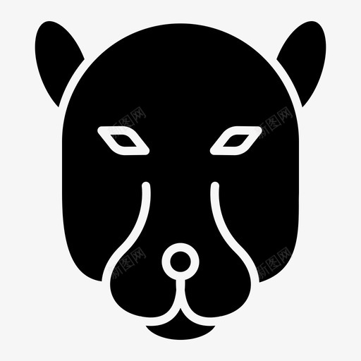 黑豹动物脸图标svg_新图网 https://ixintu.com 动物 黑豹