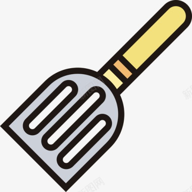 抹刀厨房工具21线性颜色图标图标